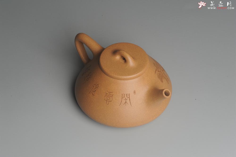 紫砂壶图片:油润老黄段泥(此泥料属于家藏老料!油润无比,识者自知!)全手工子冶石瓢 助工精心装饰松鼠 特文气 - 美壶网