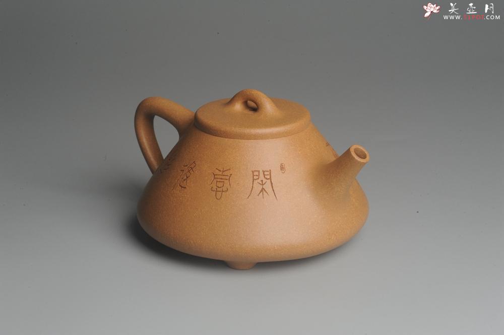 紫砂壶图片:油润老黄段泥(此泥料属于家藏老料!油润无比,识者自知!)全手工子冶石瓢 助工精心装饰松鼠 特文气 - 美壶网