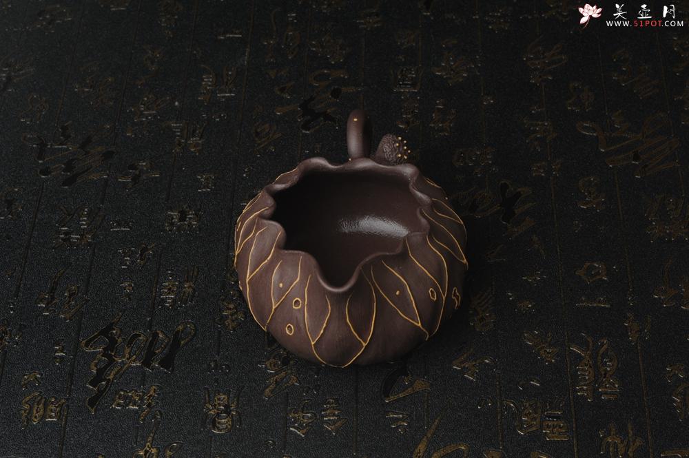 紫砂壶图片:精致特惠紫泥冰纹莲蓬公道杯 - 美壶网