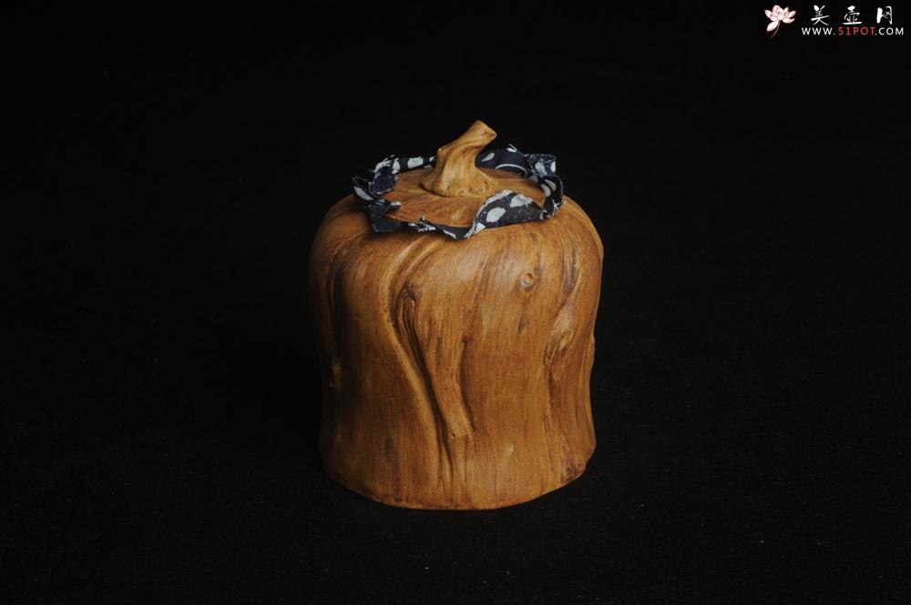 紫砂壶图片：特惠文气树桩茶叶罐 - 美壶网