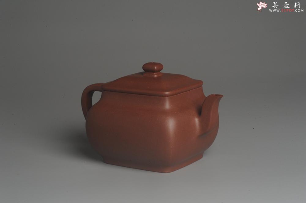 紫砂壶图片：实力派张海艳全手工原创特好底曹青四方纳福壶 线面挺括 大气 做工特好 - 美壶网