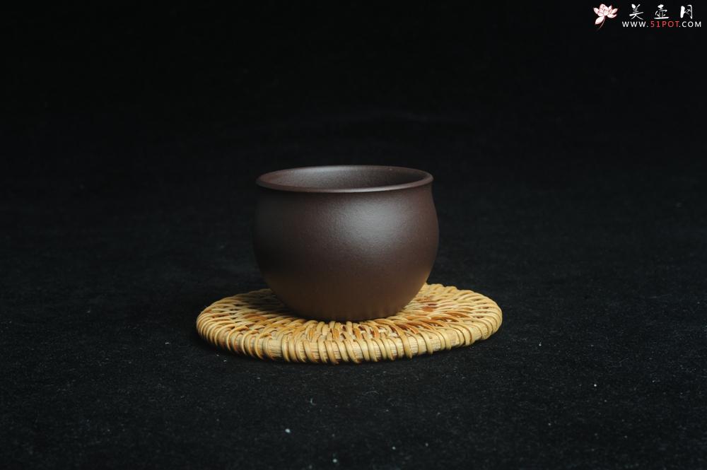 紫砂壶图片：优质老紫泥精致手工品茗杯大号主人杯 茶人醉爱 - 美壶网