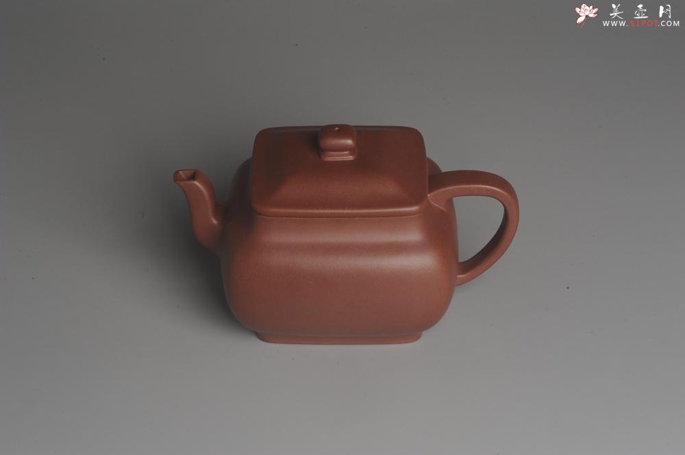 紫砂壶图片：实力派张海艳全手工原创特好底曹青四方纳福壶 线面挺括 大气 做工特好 - 美壶网