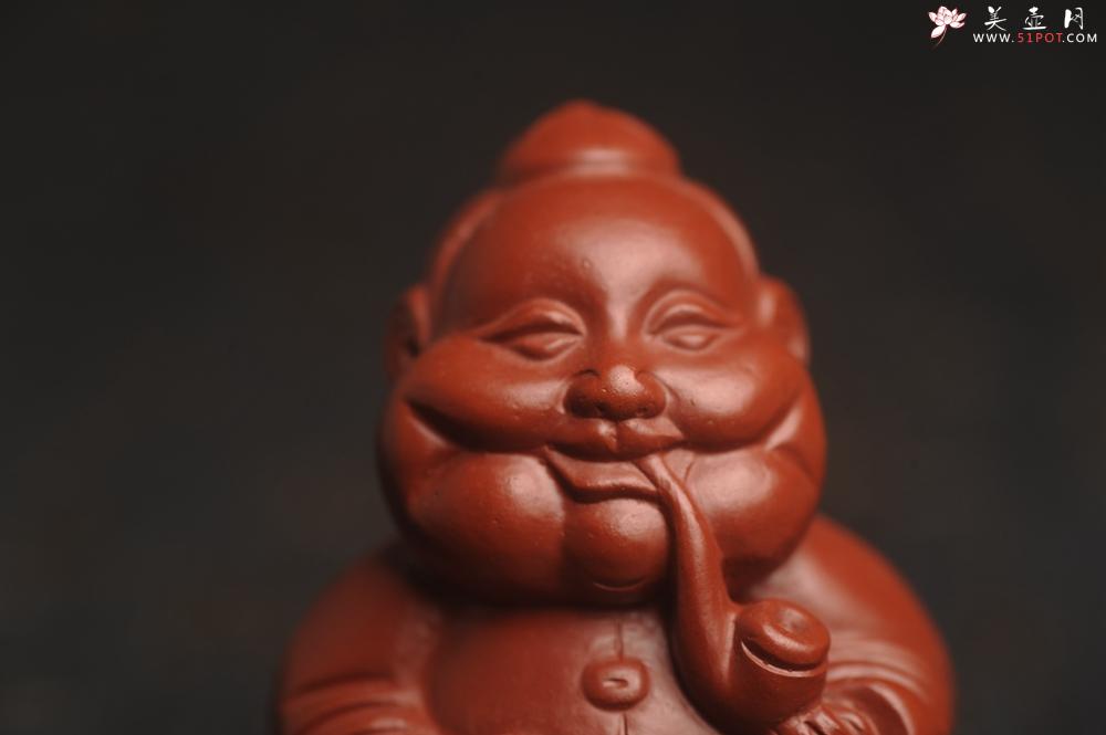 紫砂壶图片：美宠特惠 精致大红袍朱泥大财主紫砂茶宠 发发发 高6.8cm - 美壶网