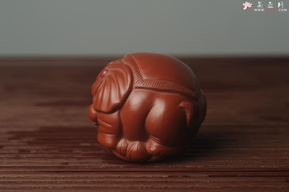 紫砂壶图片：美宠特惠 精致大红袍朱泥太平有象 长8cm高7cm宽7cm - 美壶网