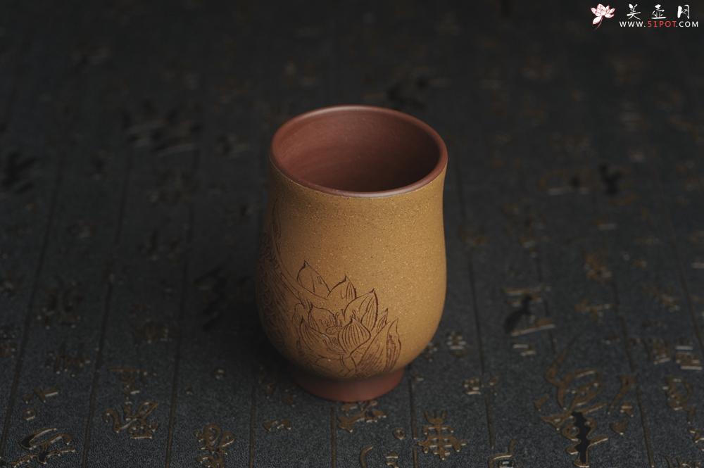 紫砂壶图片：美杯特惠 精品好泥好工好刻雅致特厚实鱼跃主人杯二式 茶人醉爱 - 美壶网