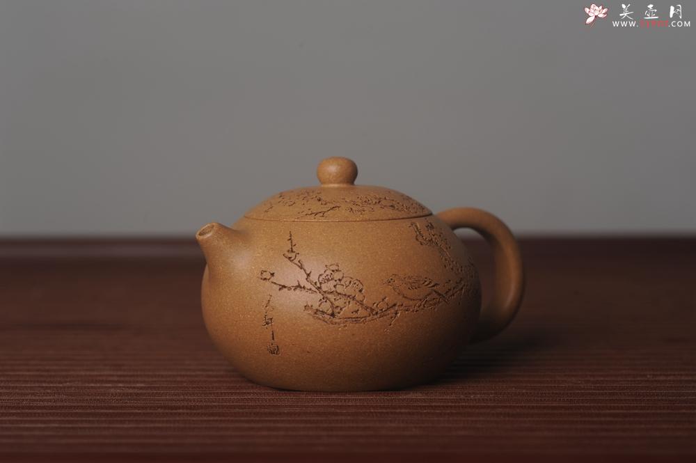 紫砂壶图片：油润老黄段泥(此泥料属于家藏老料！油润无比，识者自知！)全手工喜上眉梢小品西施 特文气 - 美壶网