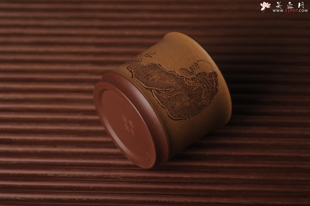 紫砂壶图片：美杯国庆特惠 精品好泥好工好刻雅致特厚实达摩主人杯 茶人醉爱 - 美壶网