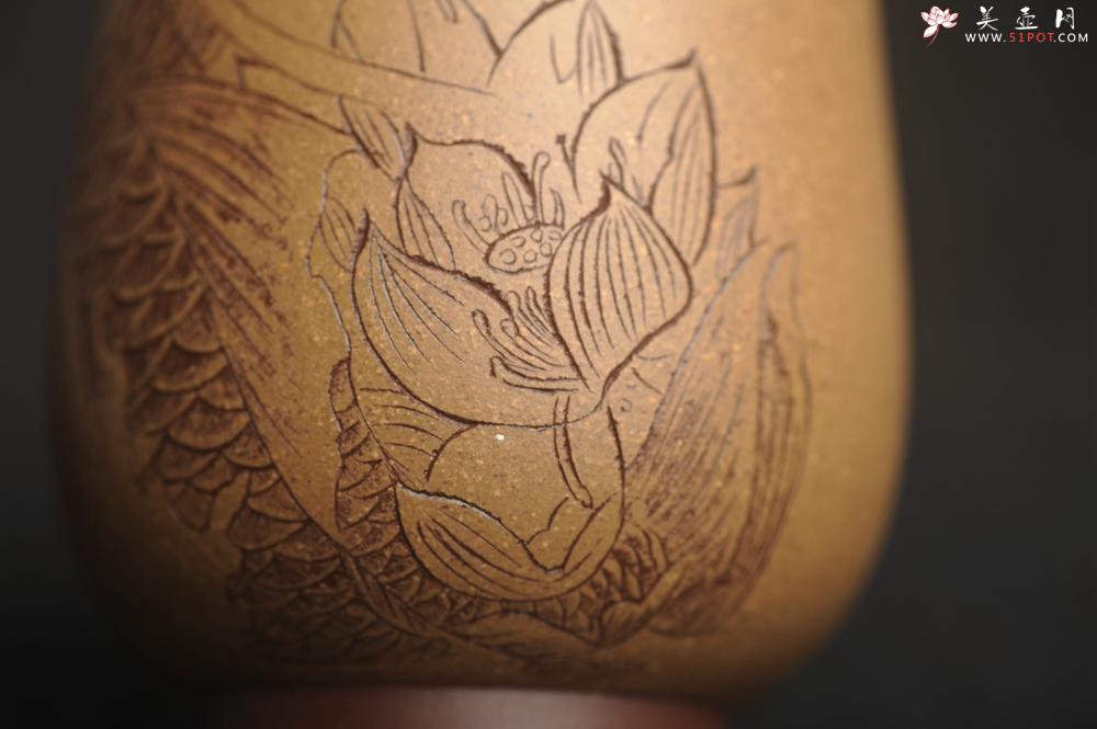 紫砂壶图片：美杯特惠 精品好泥好工好刻雅致特厚实鱼跃主人杯二式 茶人醉爱 - 美壶网