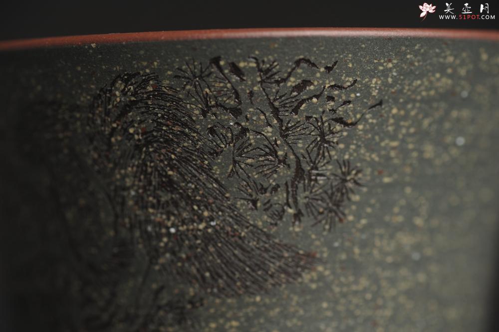 紫砂壶图片：美杯国庆特惠 精品好泥好工好刻雅致特厚实松鼠主人杯二式 - 美壶网