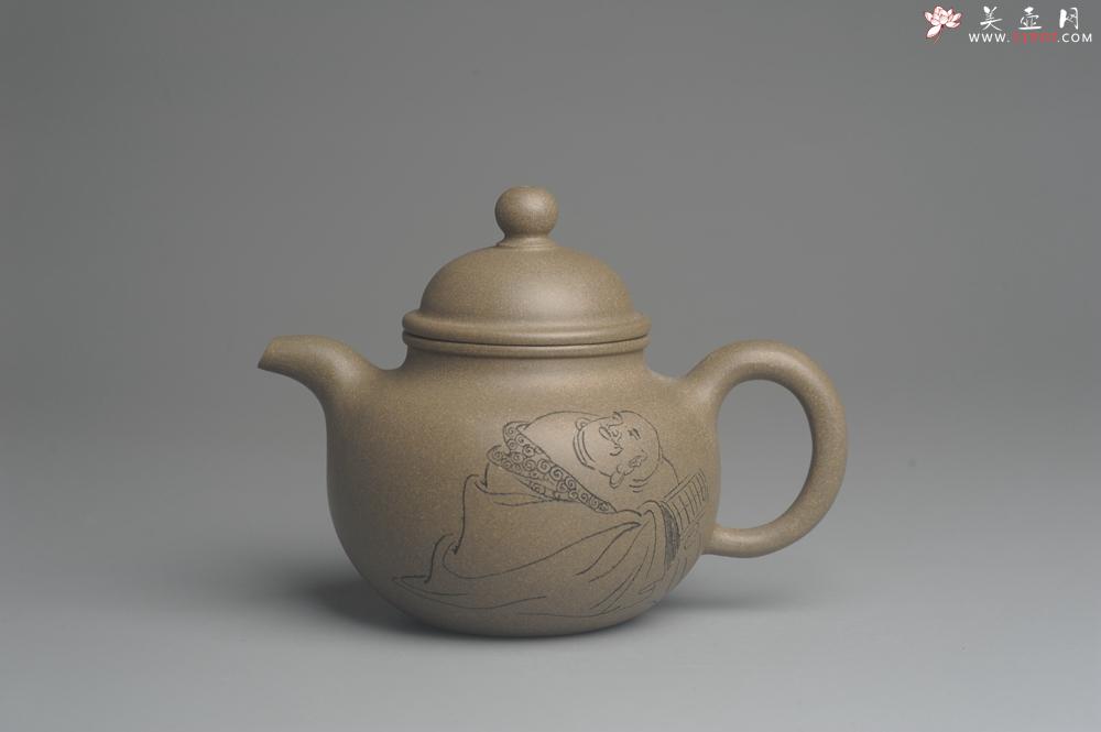 紫砂壶图片：美壶特惠 优质青段精致寿珍掇球壶 茶人醉爱 - 美壶网