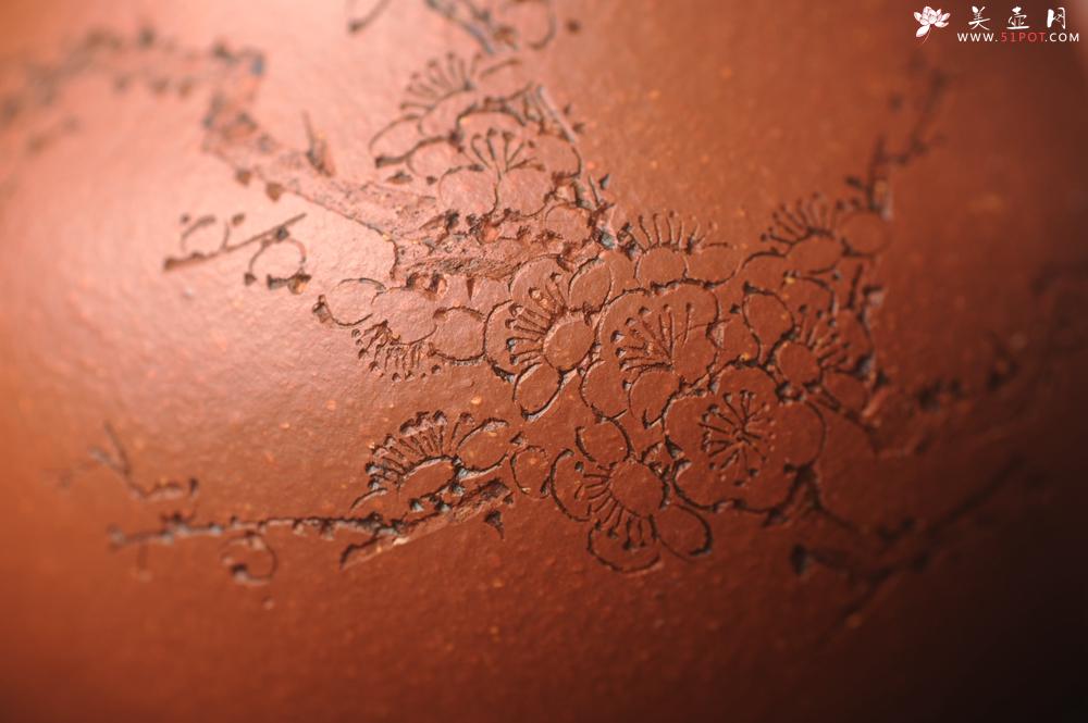 紫砂壶图片：潜力股周小培原创全手工缘德壶 通转梅花 特文气 - 美壶网