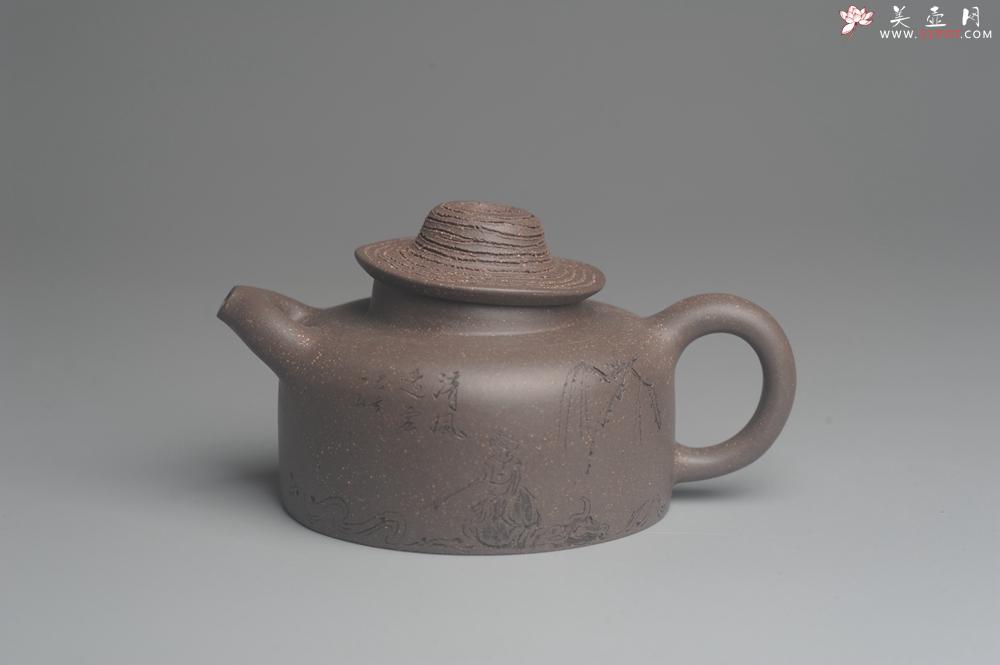 紫砂壶图片：美壶特惠 优质青灰段泥精致牧牛壶 茶人醉爱 - 美壶网