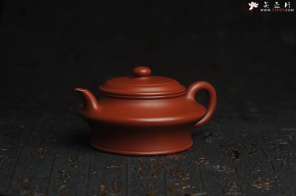 紫砂壶图片:正宗小煤窑朱泥 全手工虚扁 隽秀文气 茶人醉爱 - 美壶网