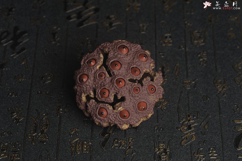 紫砂壶图片：美宠特惠 精致莲蓬茶宠摆件 直径7.5cm 茶盘尤物 - 美壶网