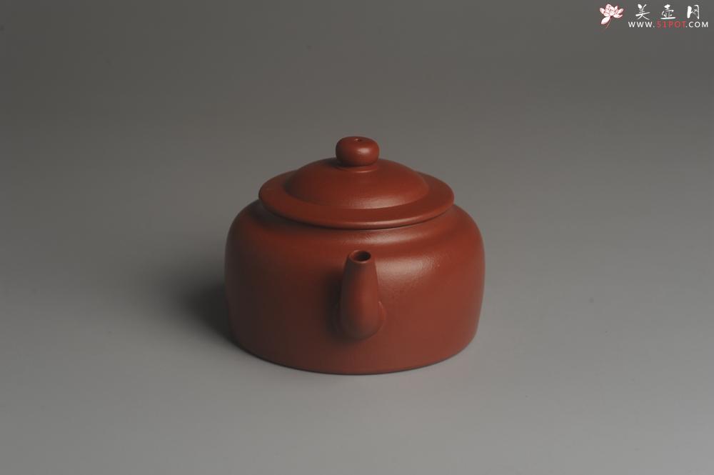 紫砂壶图片：小煤窑朱泥精工全手小旭帽壶 茶人醉爱 - 美壶网