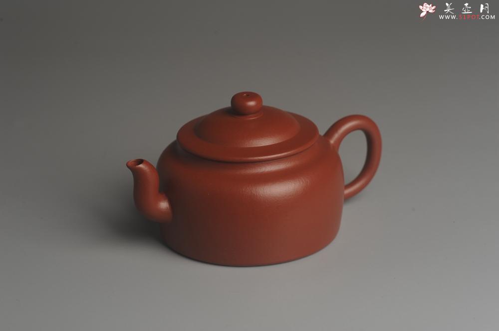 紫砂壶图片：小煤窑朱泥精工全手小旭帽壶 茶人醉爱 - 美壶网