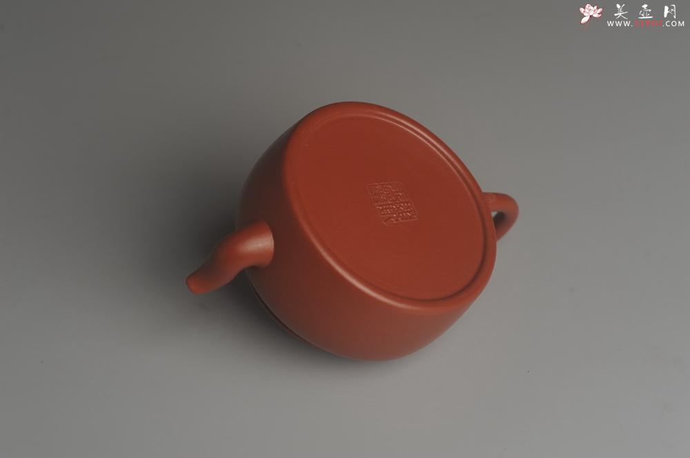 紫砂壶图片：小煤窑朱泥精工全手小旭帽壶 茶人醉爱 - 美壶网