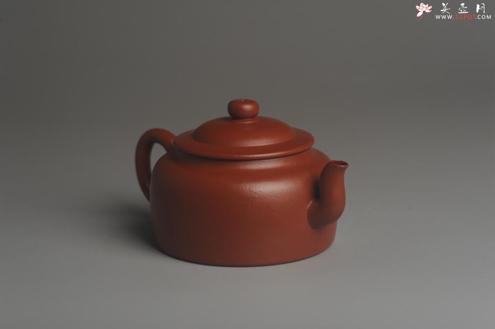 紫砂壶图片：小煤窑朱泥精工全手小旭帽壶 茶人醉爱 - 美壶网