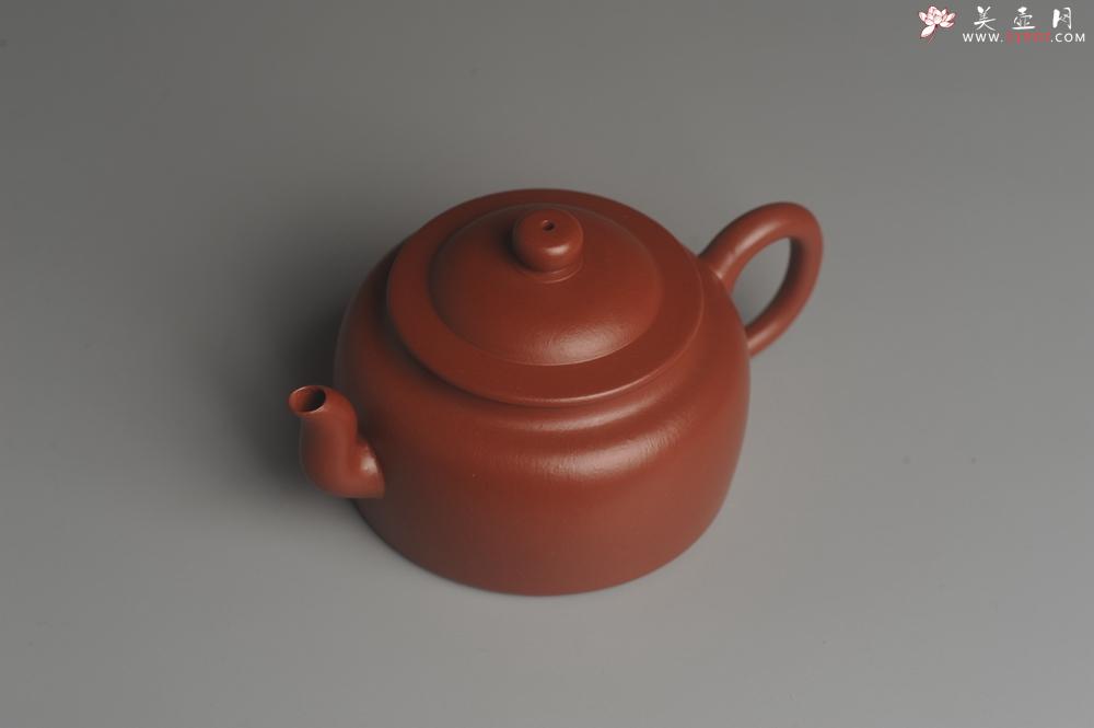 紫砂壶图片：小煤窑朱泥精工全手小旭帽壶 茶人醉爱 - 美壶网