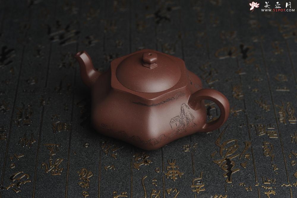 紫砂壶图片：美壶特惠 精致老紫泥六方福缘壶 茶人醉爱 - 美壶网