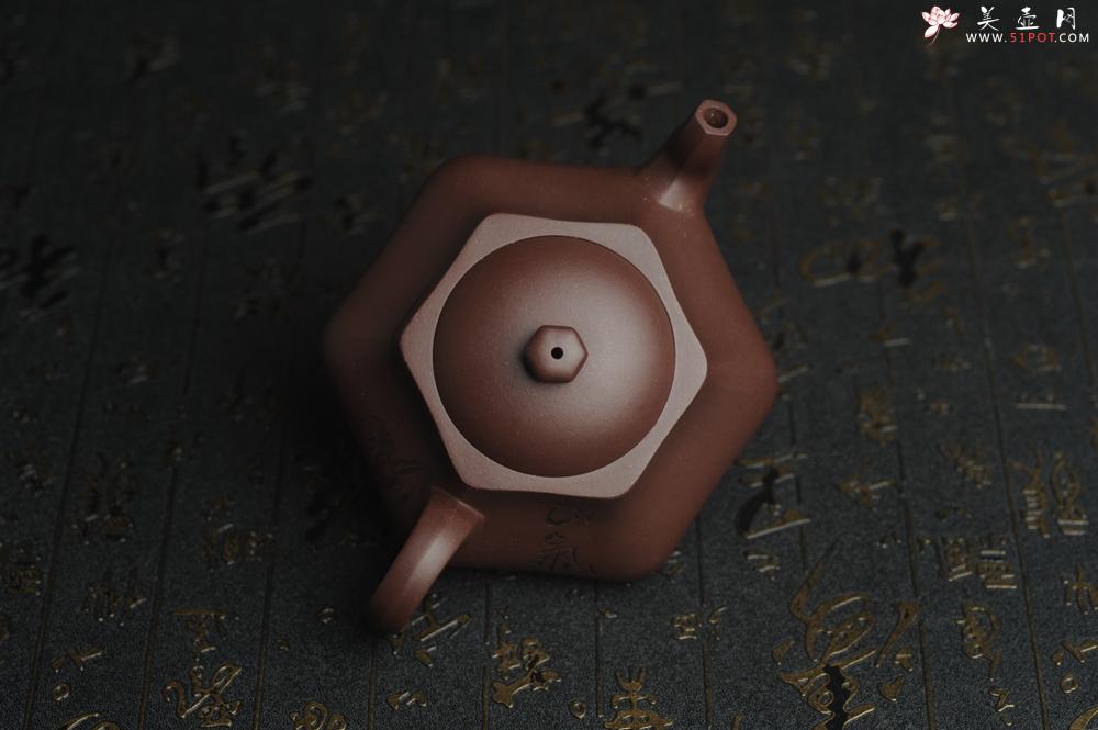 紫砂壶图片：美壶特惠 精致老紫泥六方福缘壶 茶人醉爱 - 美壶网