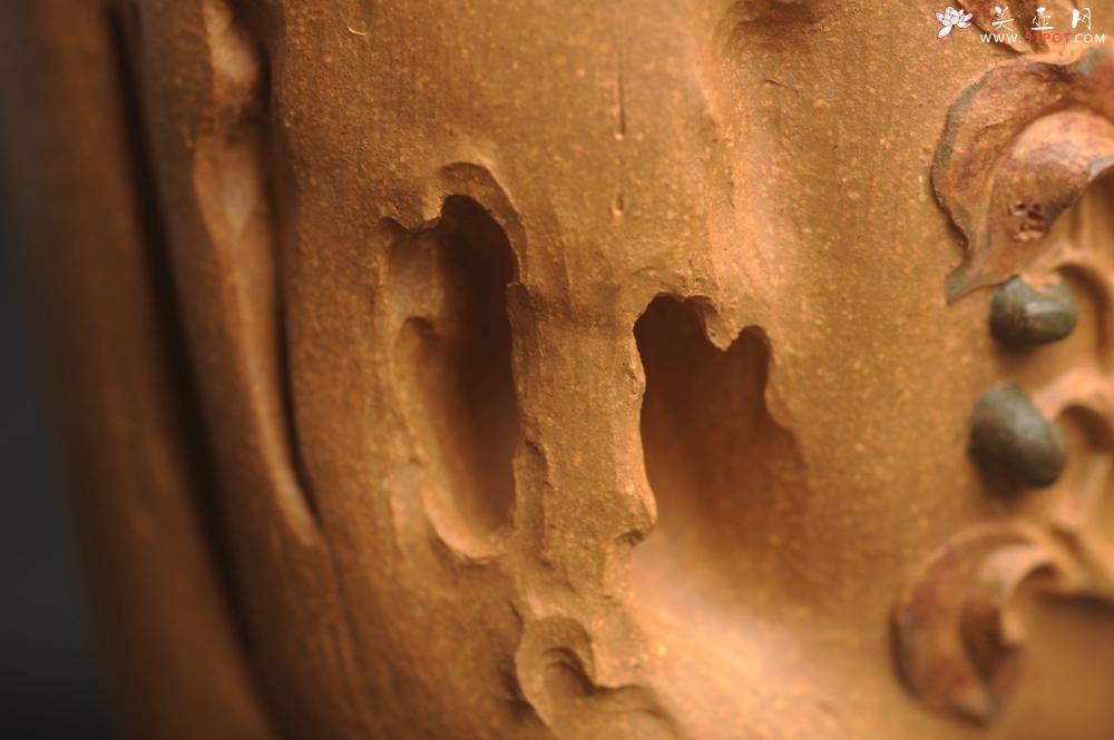 紫砂壶图片：美杯精品特惠 实力演绎全手工老黄段泥松鼠杯 松鼠灵动 贴叶生动 不失为一把好杯 - 美壶网