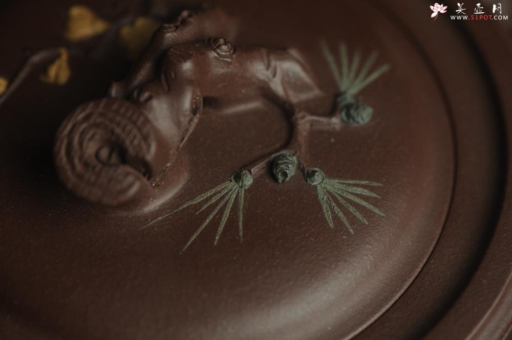 紫砂壶图片：美壶特惠 精工岁寒三友松竹梅竹段壶 嵌盖难度大 文气雅致 - 美壶网