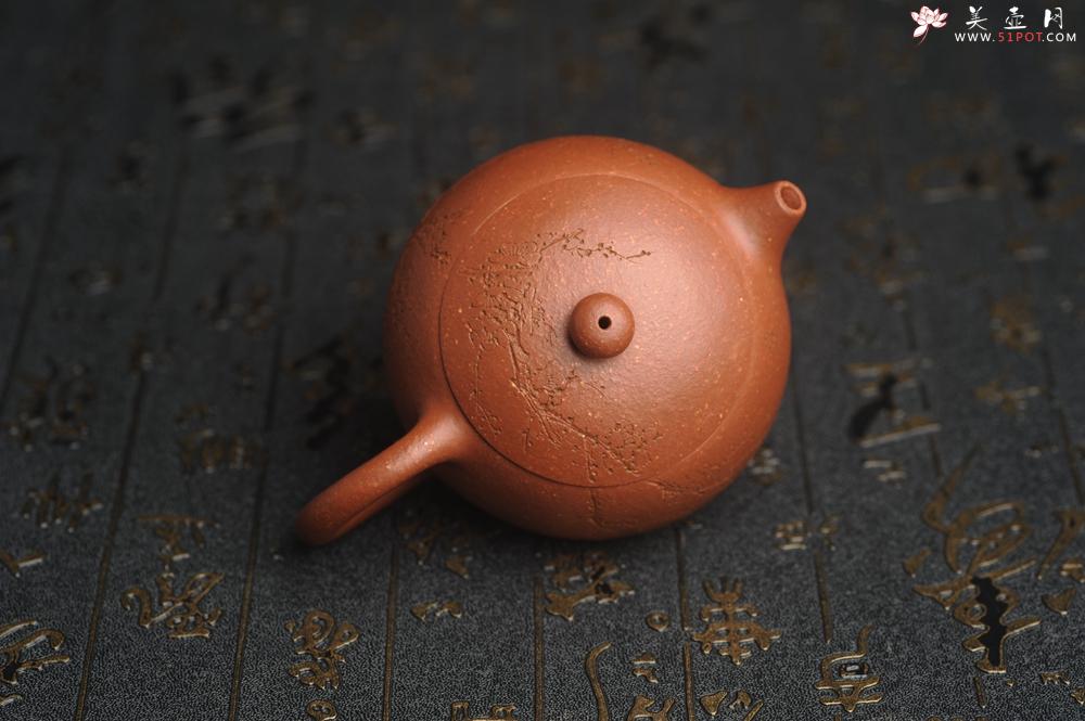 紫砂壶图片：油润降坡泥全手工小品西施壶 装饰喜上眉梢 特文气 - 美壶网