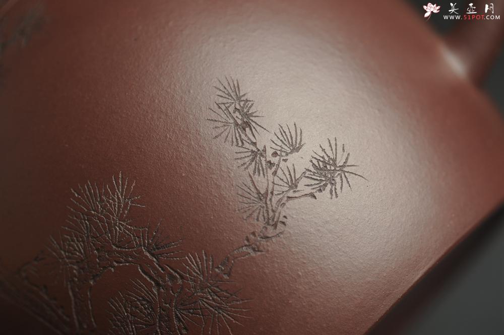 紫砂壶图片：美壶特惠 超精致老紫泥秦权壶 装饰通景长青松 特文气 不输2000元做工 - 美壶网