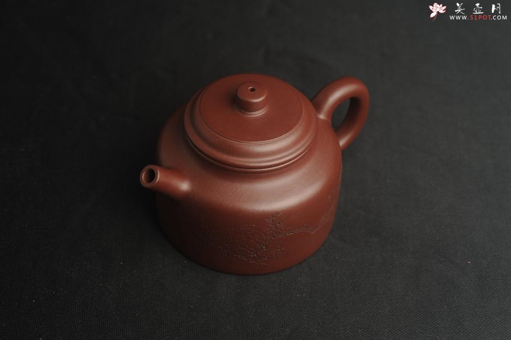 紫砂壶图片:油润黄龙山4号深井红皮龙 全手工德中壶 做工特好 喜上眉梢 - 美壶网