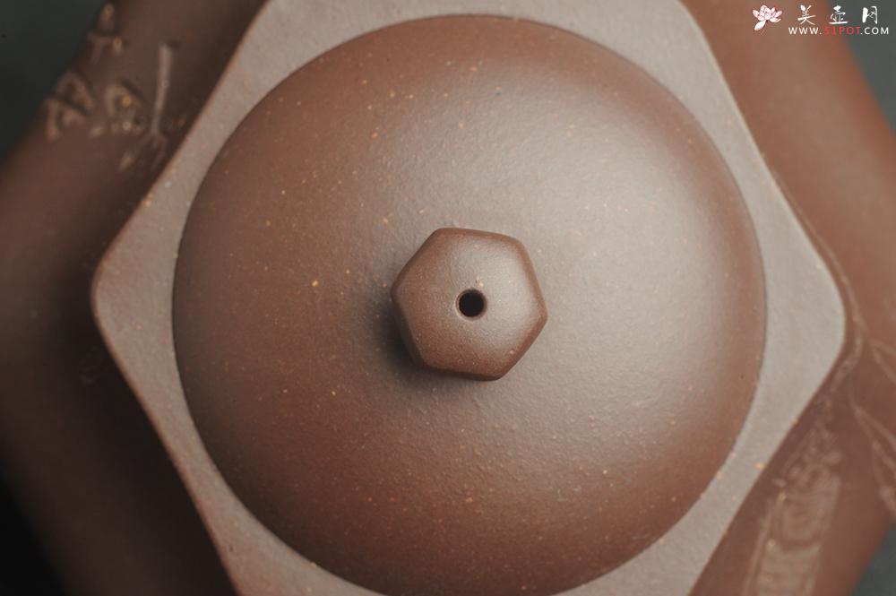 紫砂壶图片：美壶特惠 精致老紫泥六方福缘壶 茶人醉爱 - 美壶网