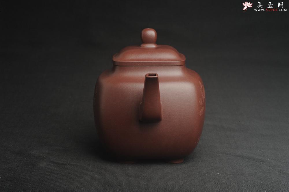 紫砂壶图片：实力派张海艳全手工油润底曹青重器鸣远四方 气势磅礴 用心之作 装饰人物特文气 - 美壶网