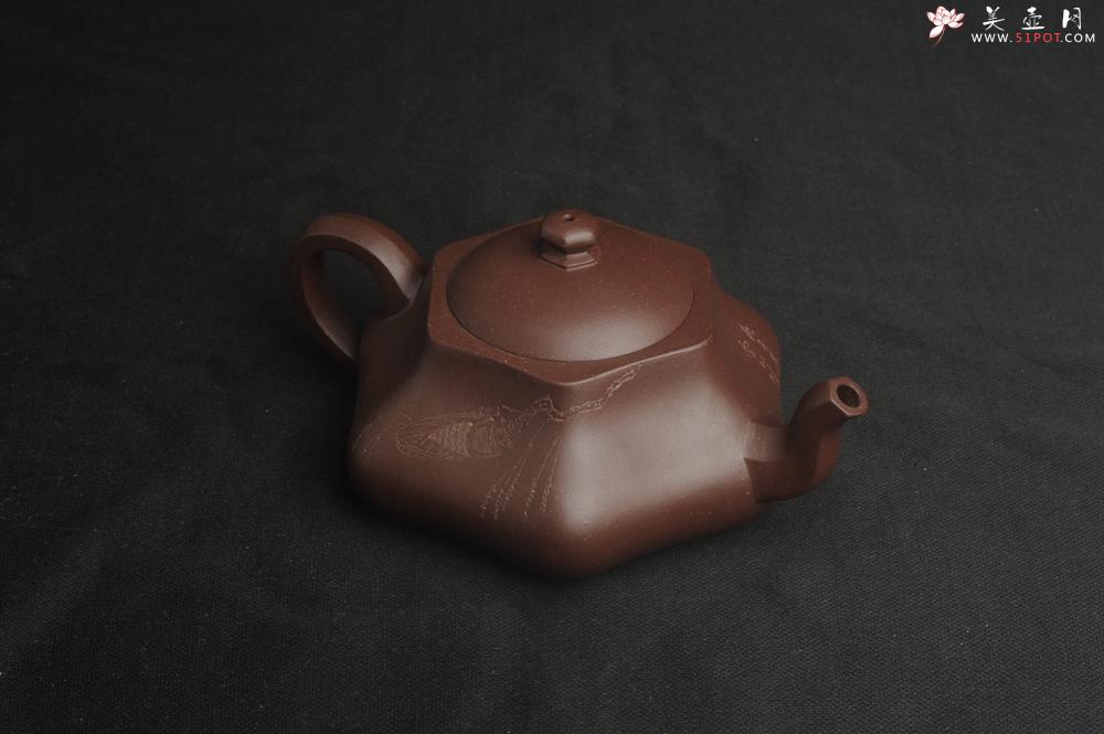 紫砂壶图片：美壶特惠 精致老紫泥六方福缘壶 茶人醉爱 - 美壶网