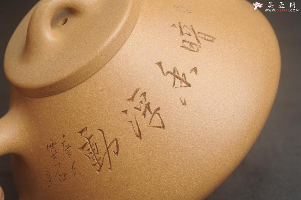 紫砂壶图片：美壶特惠 特精致老黄段子冶石瓢 暗香浮动 特文气 - 美壶网