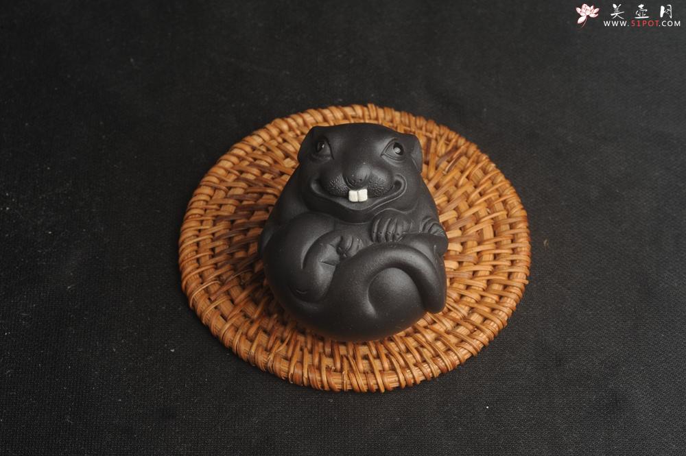 紫砂壶图片：美宠特惠 精致黑料  数（鼠）你最美 紫砂茶宠摆件  高6cm - 美壶网