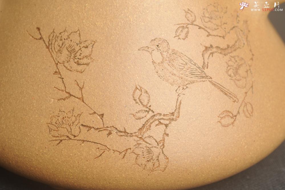 紫砂壶图片：美壶特惠 特精致老黄段子冶石瓢 暗香浮动 特文气 - 美壶网