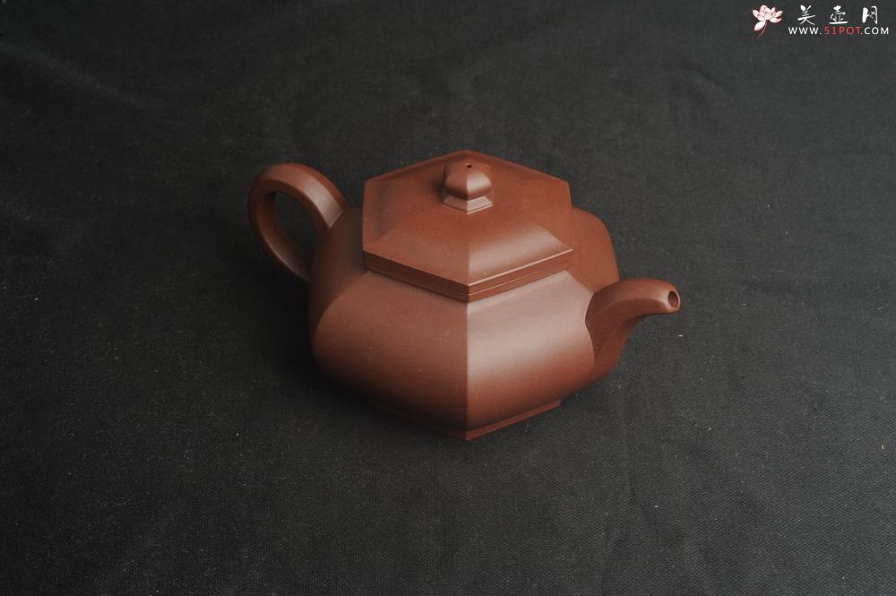 紫砂壶图片：实力派张海艳全手工油润底曹青藏六方壶 线面挺快 - 美壶网