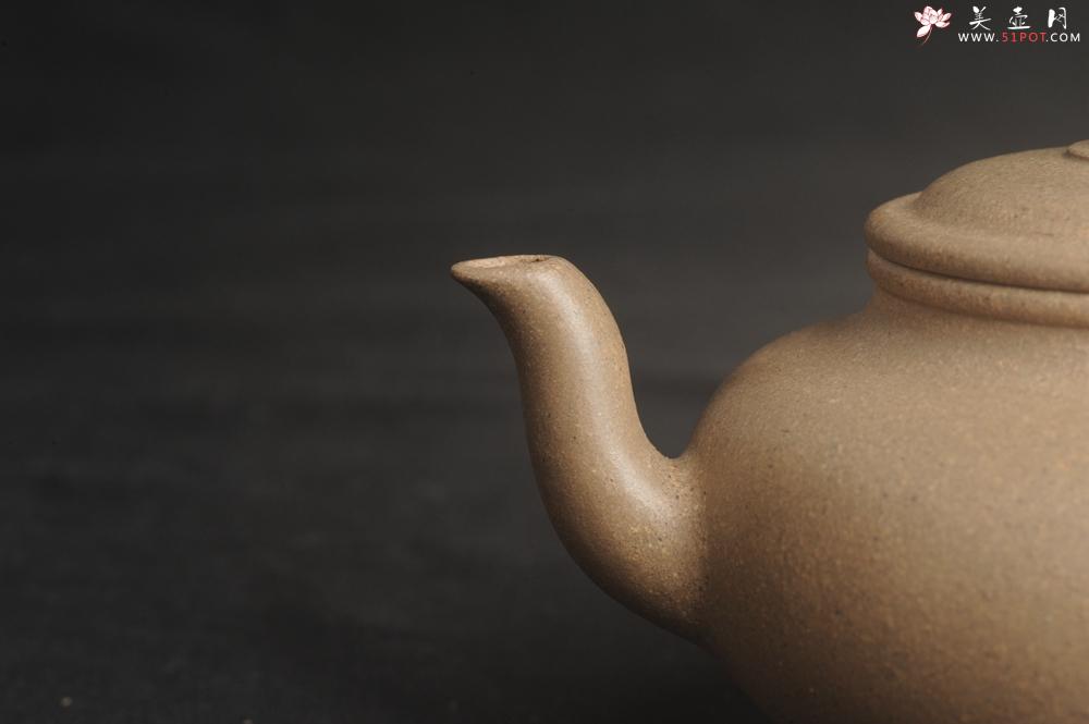 紫砂壶图片：特好高温本山老段泥 全手工高虚扁紫砂茶壶 - 美壶网
