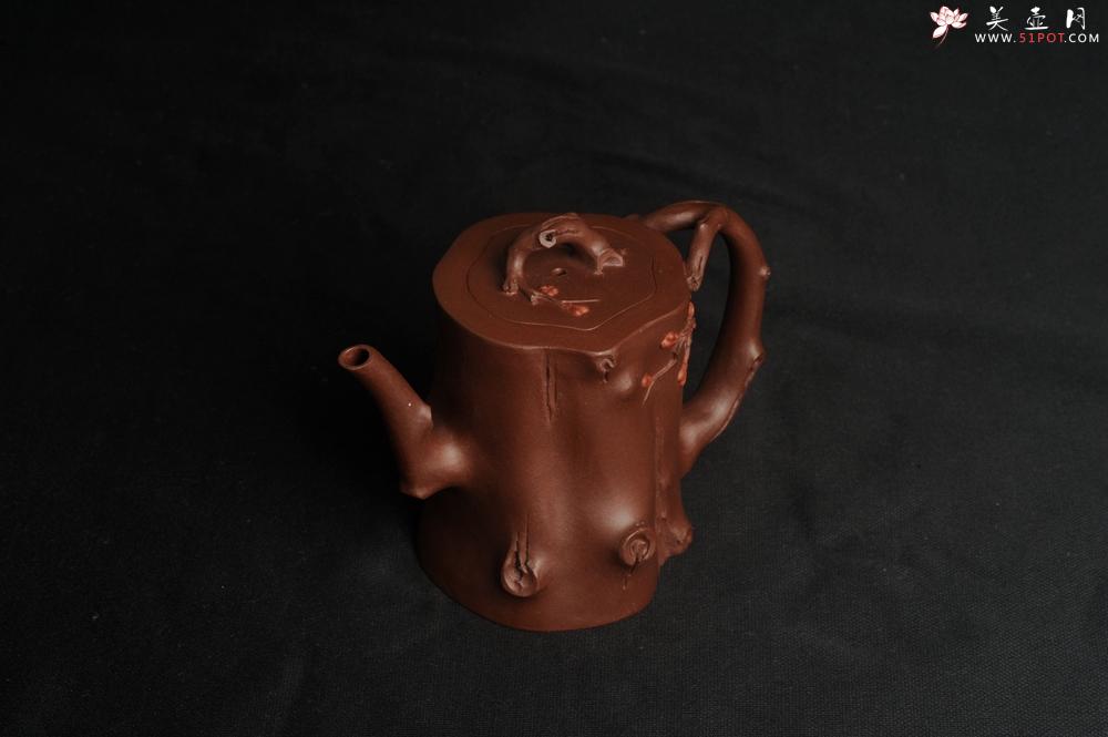 紫砂壶图片：潜力股赵老师 全手工秀雅梅桩 肌理自然生动 - 美壶网
