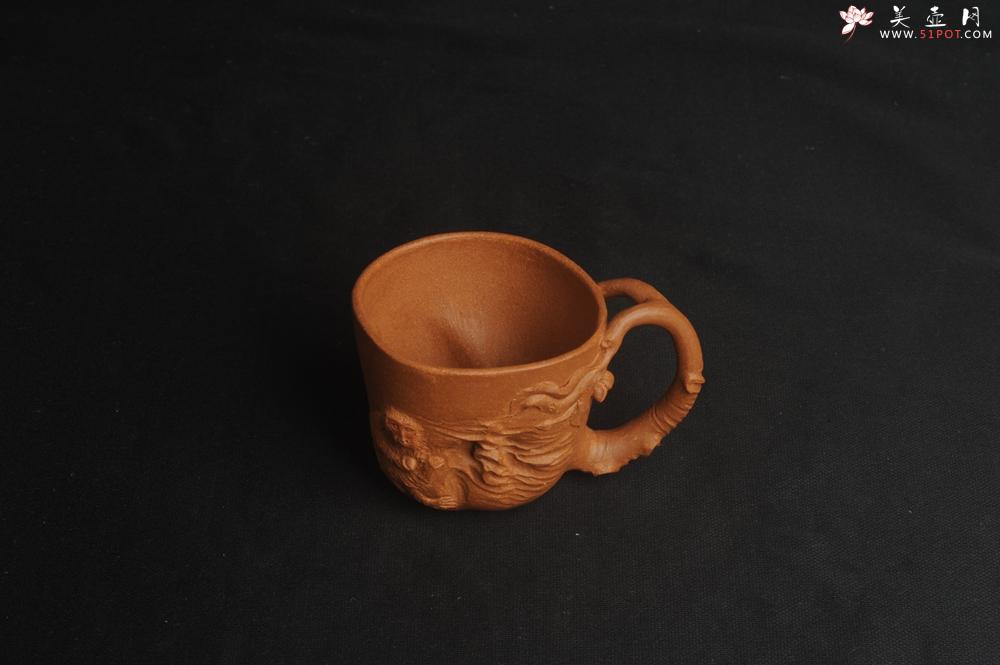 紫砂壶图片：潜力股赵老师 优质黄降坡泥 全手工金猴桃杯 主人杯 - 美壶网