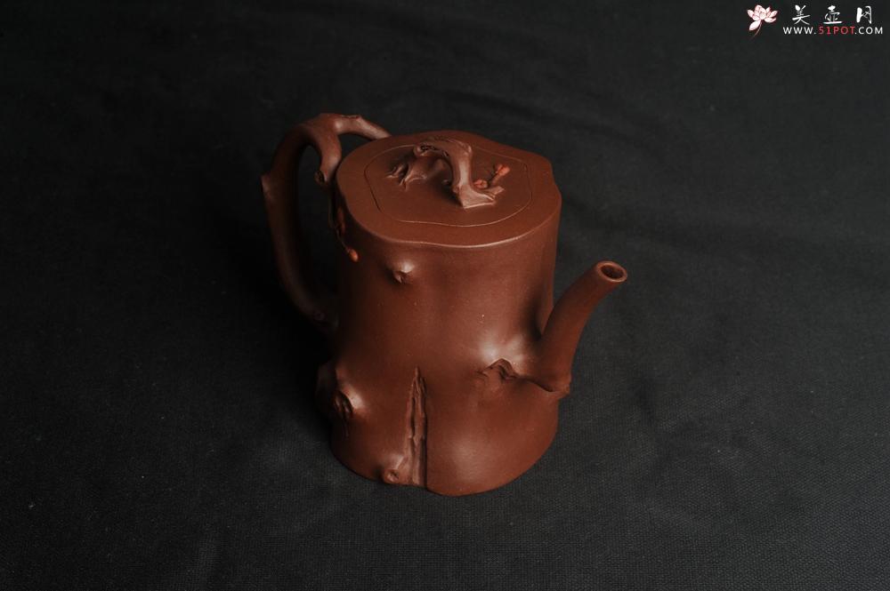 紫砂壶图片：潜力股赵老师 全手工秀雅梅桩 肌理自然生动 - 美壶网