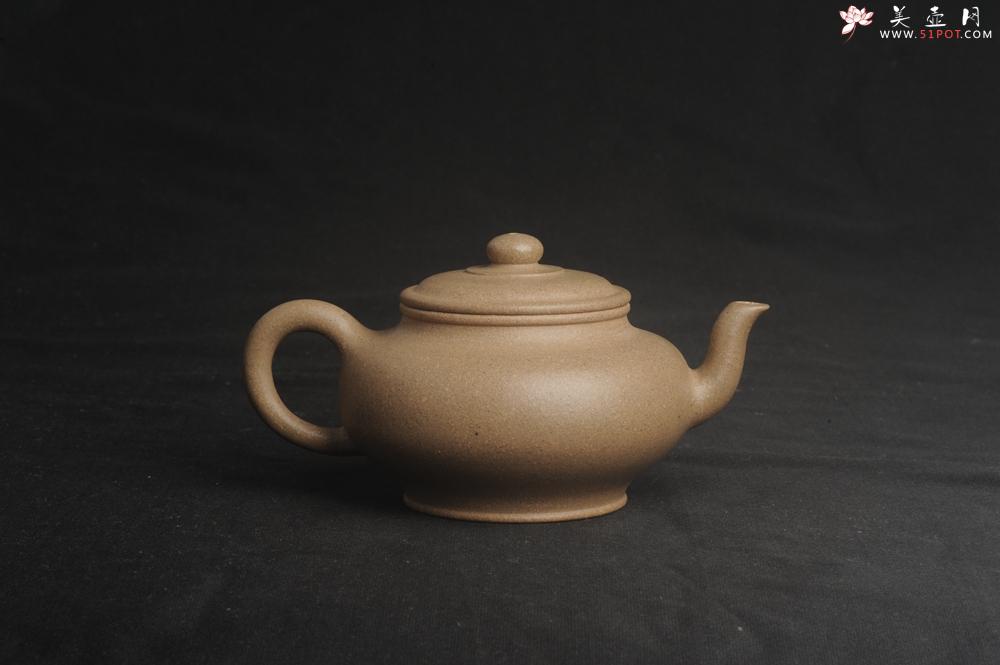 紫砂壶图片：特好高温本山老段泥 全手工高虚扁紫砂茶壶 - 美壶网