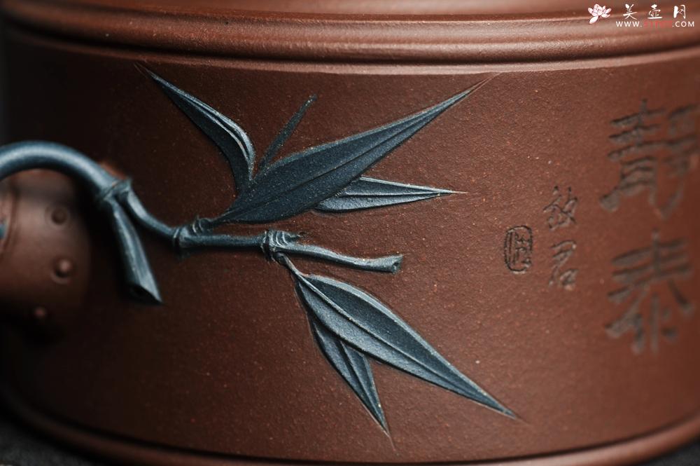 紫砂壶图片：美壶特惠 精致松竹梅岁寒三友竹段壶 茶人醉爱 - 美壶网