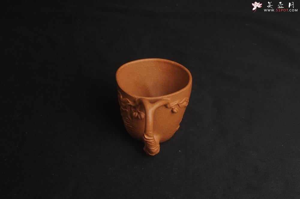 紫砂壶图片：潜力股赵老师 优质黄降坡泥 全手工金猴桃杯 主人杯 - 美壶网