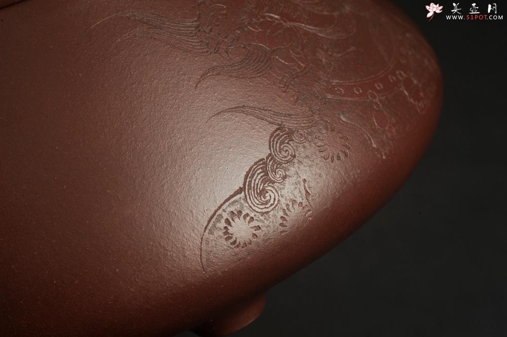 紫砂壶图片：特油润底曹青 全手工子冶石瓢 助工装饰瑞兽 - 美壶网