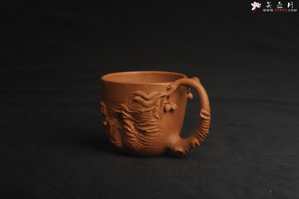 紫砂壶图片：潜力股赵老师 优质黄降坡泥 全手工金猴桃杯 主人杯 - 美壶网