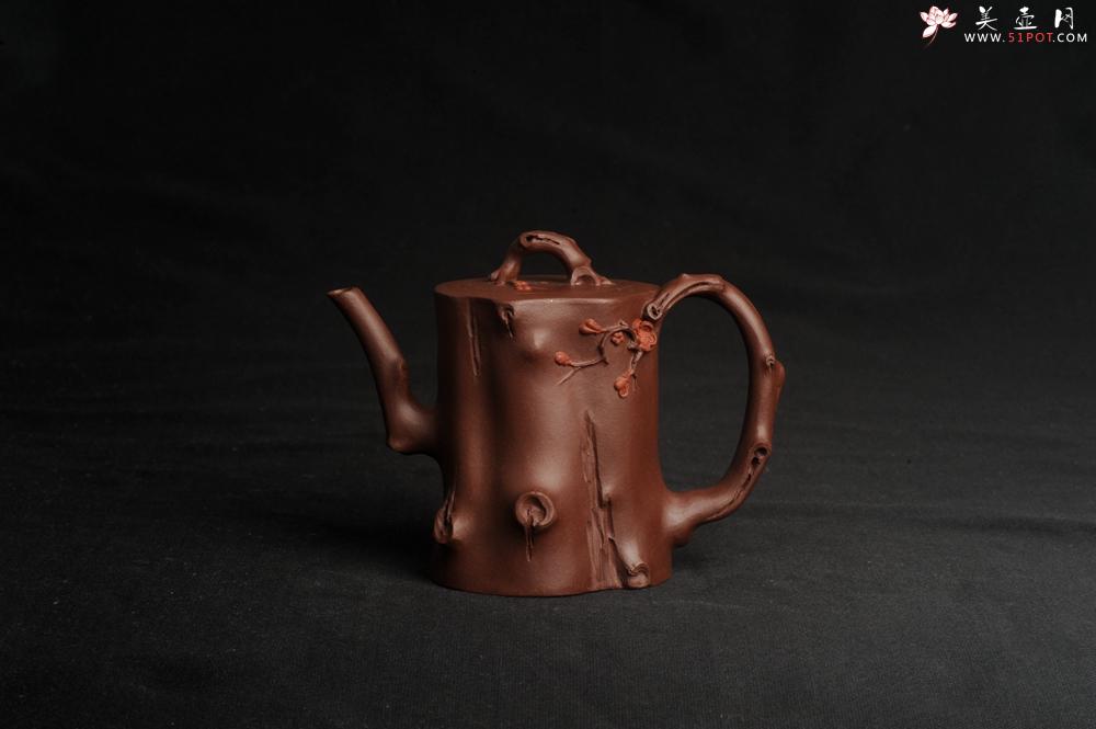 紫砂壶图片：潜力股赵老师 全手工秀雅梅桩 肌理自然生动 - 美壶网