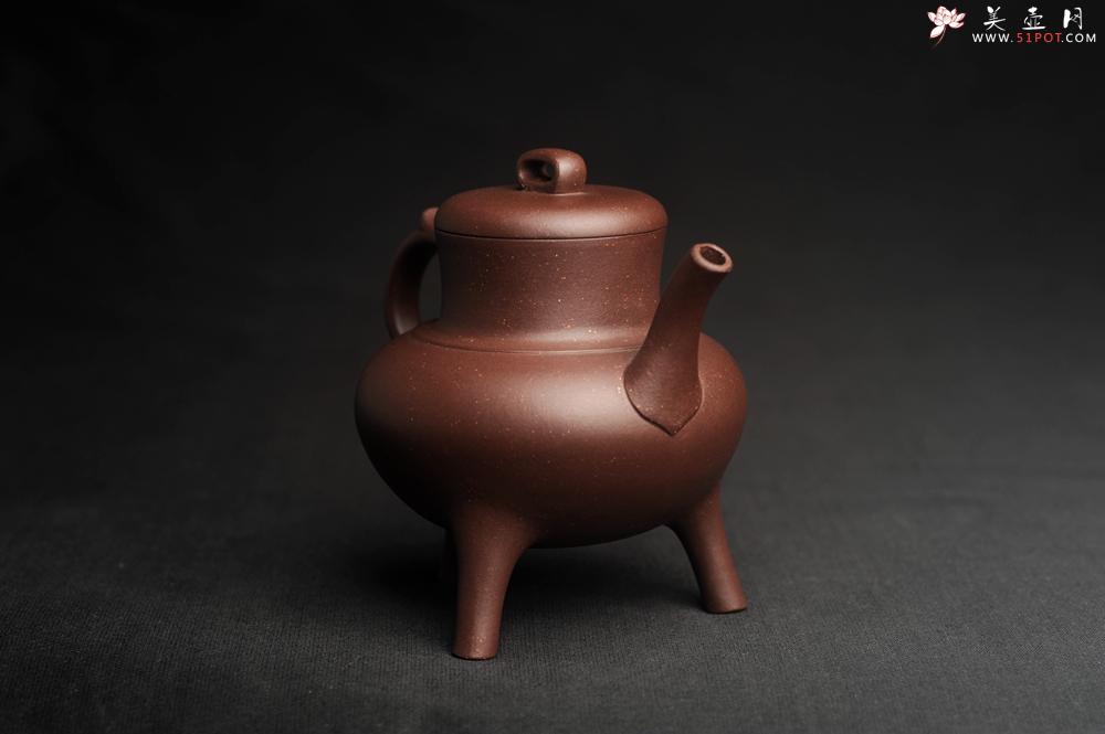 紫砂壶图片：美壶特惠  精致紫泥三足鼎壶 茶人醉爱 - 美壶网