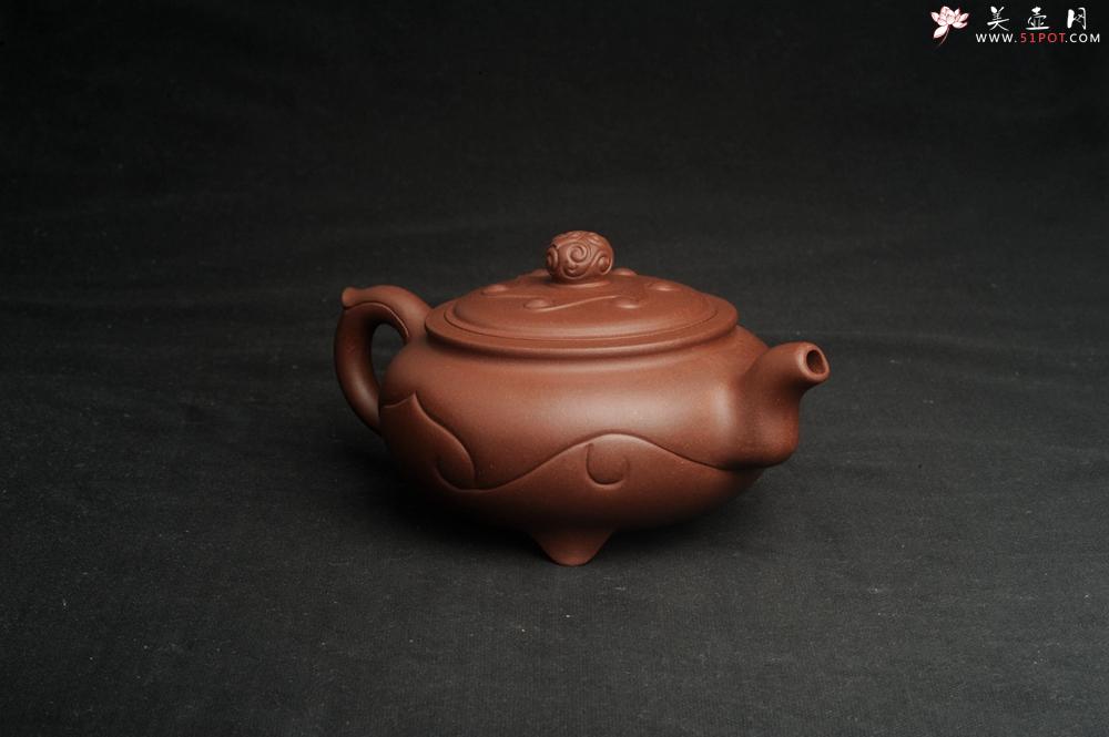 紫砂壶图片:美壶特惠 优质紫泥精工三角如意壶 嵌盖难度大 - 美壶网